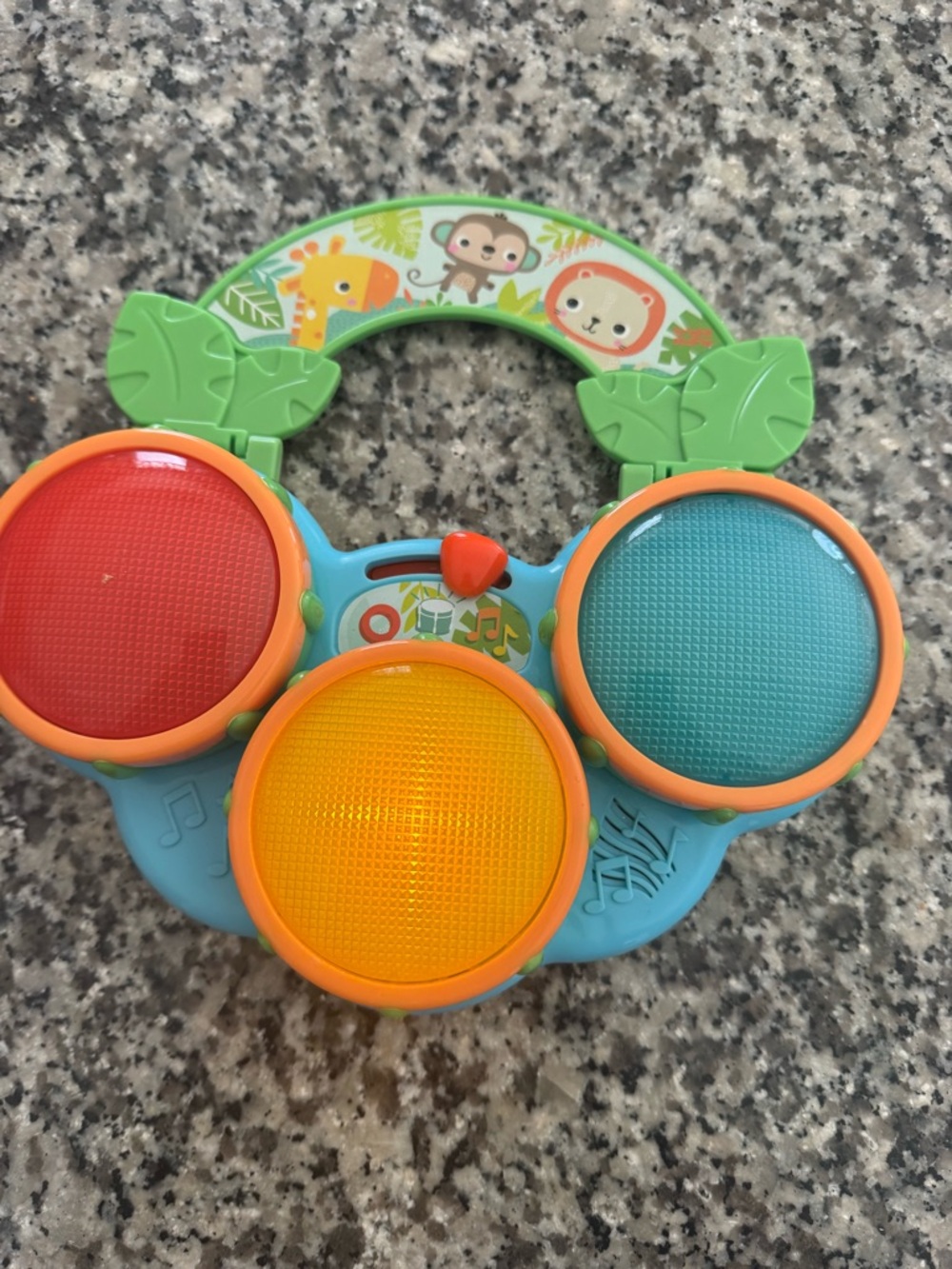 Kids Musical Drum Toy - Blue with Red, Yellow & Teal Pads